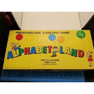 Cadaco Alphabet Land Letters Board Game w/ Spinner, 2-4 Players, Ages 3-8 1984